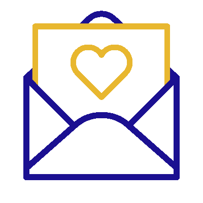 Essays & Open Letters icon, representing a envelope with a heart